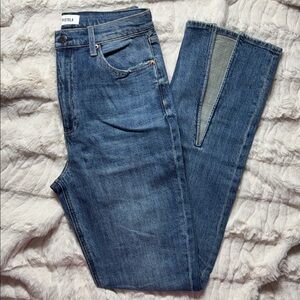 Pistola Colleen High Rise Split Hem Flare Jeans Size 30 Medium Wash LA Denim